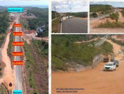 Ada Perbaikan Jalan Trans Barelang Bukit Bismillah Ditutup Sementara