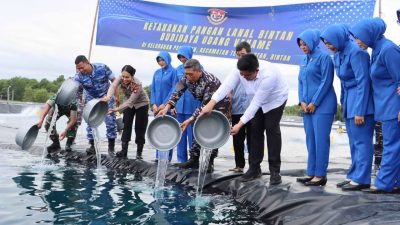 TNI AL dan Pemkab Bintan Dorong Ketahanan Pangan Lewat Budidaya Udang