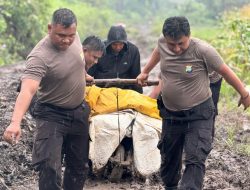 Polisi Bantu Petani Angkut 3,5 Ton Jagung di Jalan Berlumpur Desa Bukit Belah