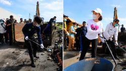 Amsakar-Li Claudia Terjun Langsung Bersihkan Sampah